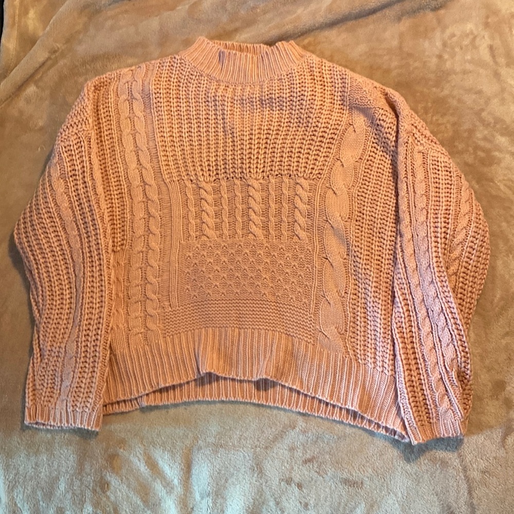 Time and Tru Pink Mock Neck Sweater
